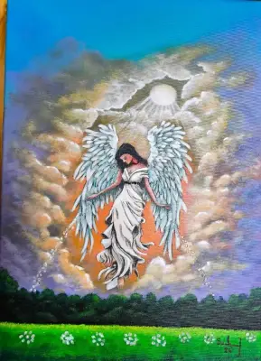 Akrylová malba na kvalitním plátně 50x70 ,