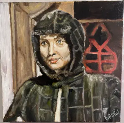 Myší kožíšek olejomalba