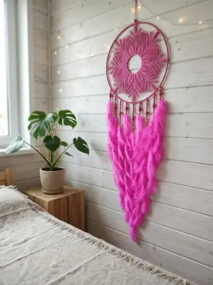 Růžový Lapač zlých snů Noční hvězda 40 x 130 cm