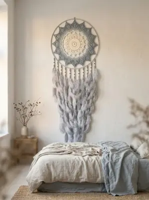 Šedý MAXI Lapač zlých snů Sladké snění 45 x 145 cm